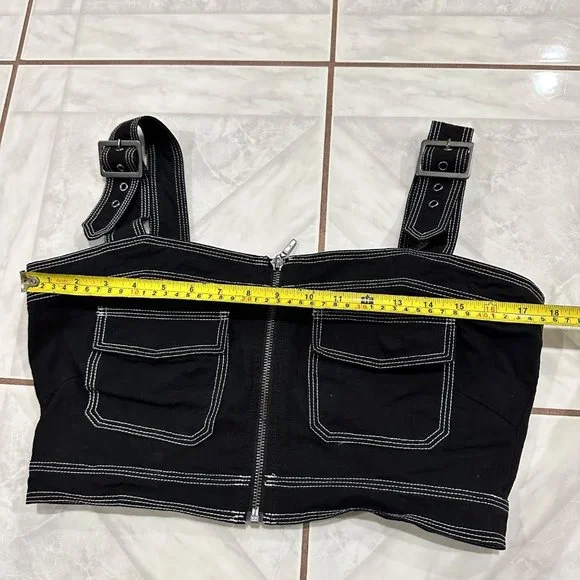 Nicole Miller Y2K Grunge 2 Piece Set Crop Top Size Large and Pants Size Small - Picture 12 of 14